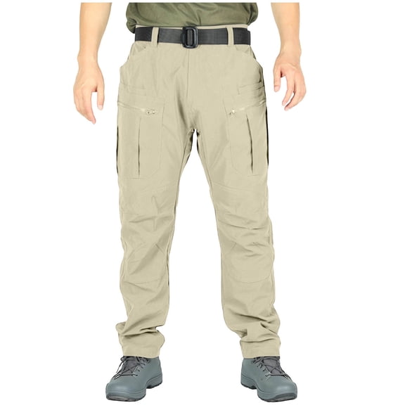 Men's Flex Stretch Tactical Pants, Water Resistant Ripstop Cargo Pant, Lightweight EDC Outdoor Work Hiking Pants Khaki XXL