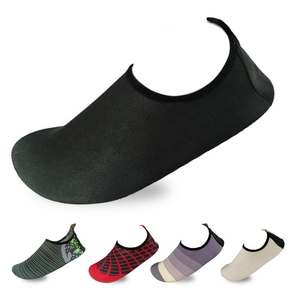 Men’s Flexible Aqua Socks, Swim Shoes, Summer Outdoor Shoes For Water Sports, Pool, Sea, Beach Activities, Black, 11-12