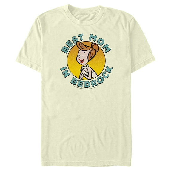 Men's Flintstones Best Mom in Bedrock Graphic Tee Beige Small