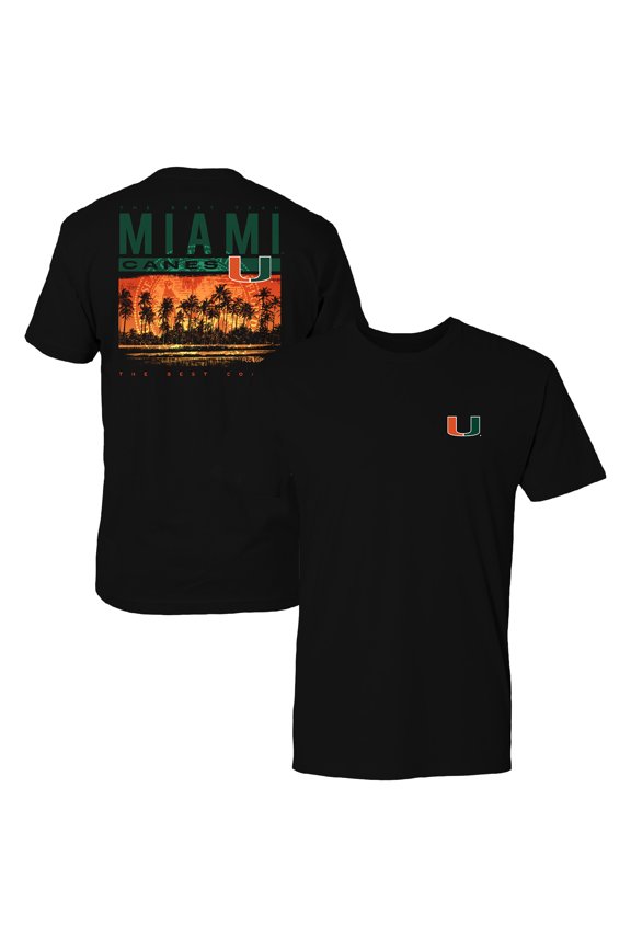 Men's FloGrown  Black Miami Hurricanes Best Beach T-Shirt