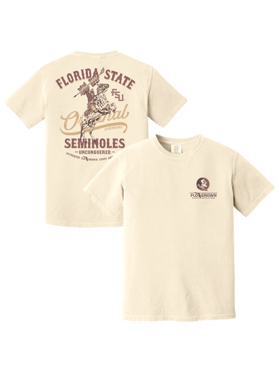 Men's FloGrown Cream Florida State Seminoles Vintage Mascot T-Shirt