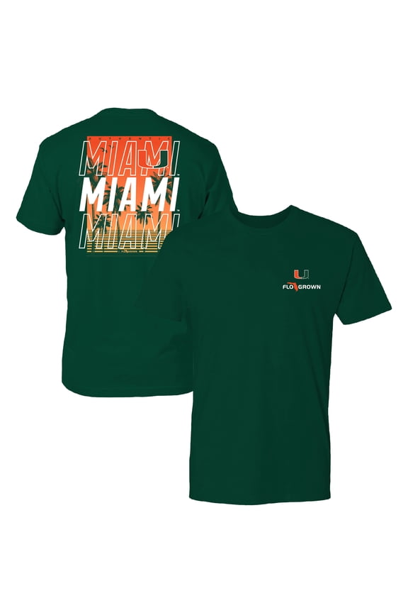 Men's FloGrown  Green Miami Hurricanes Repeat Poster T-Shirt