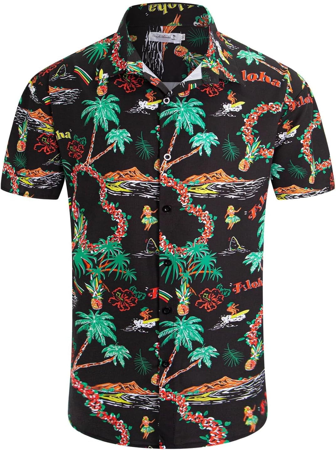 Short Sleeves Orchids Men's Aloha Shirt