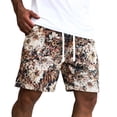thumbnail image 1 of Men's Floral Print Shorts Drawstring Graphic Paisley Shorts with Pockets Elastic High Waisted Bermuda Shorts Casual Gym Vintage Workout Sweat Shorts,Brown 3XL, 1 of 6