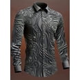 thumbnail image 1 of Men's Floral Printed Long Sleeve Button Down Party Casual Fancy Floral Shirts Gray XL, 1 of 6
