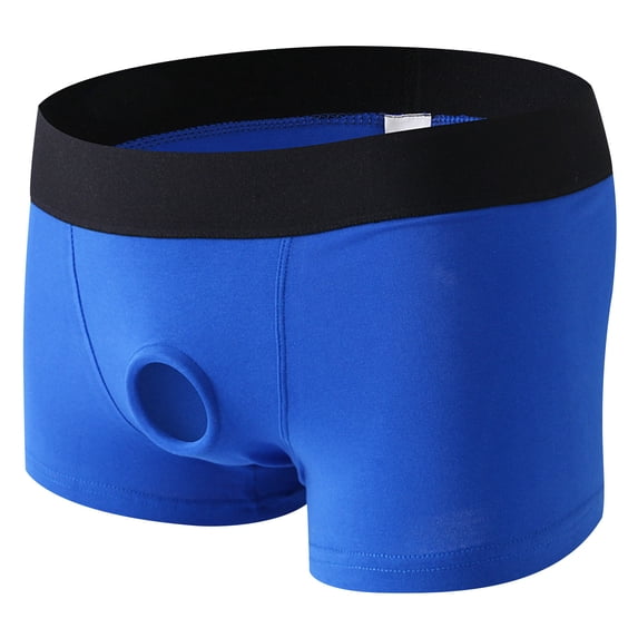 Men's Fly Pouch Front Open Bulge Underwear Cotton Breathable Comfortable Cool Boxer Briefs Sports Smooth Quick Dry Boxers