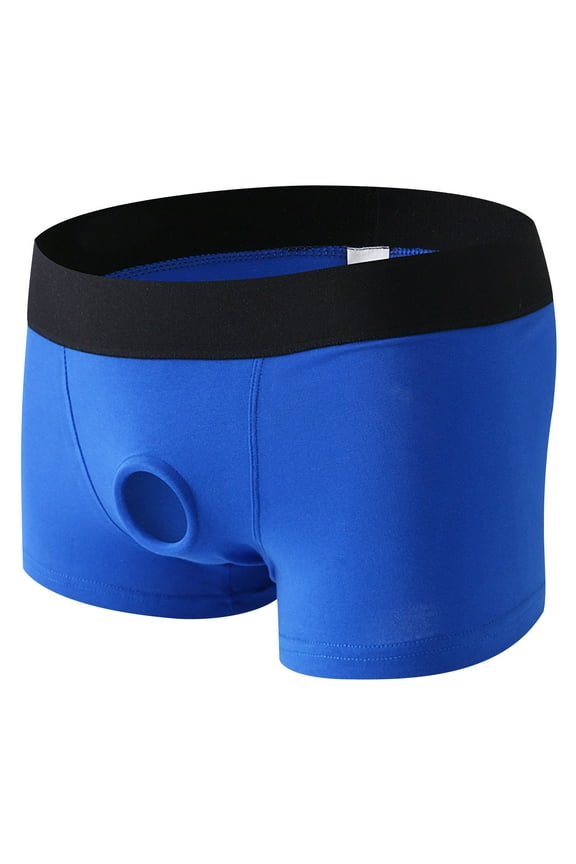 Men's Fly Pouch Front Open Bulge Underwear Cotton Breathable Comfortable Cool Boxer Briefs Sports Smooth Quick Dry Boxers