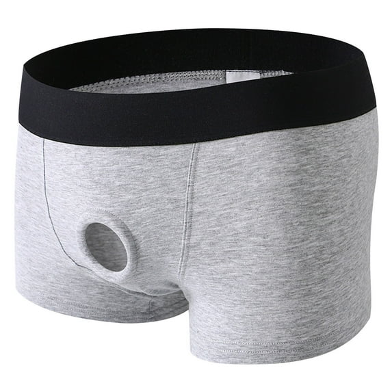Men's Fly Pouch Front Open Bulge Underwear Cotton Breathable Comfortable Cool Boxer Briefs Sports Smooth Quick Dry Boxers