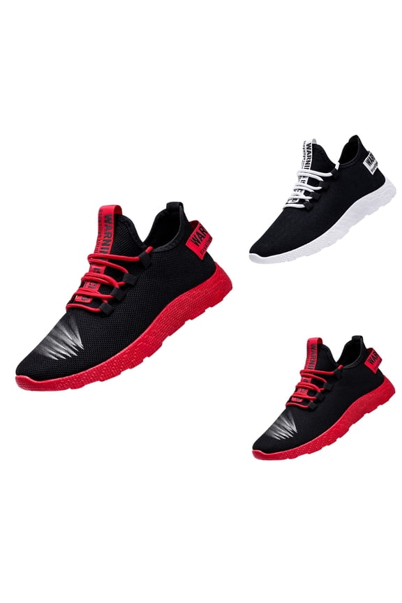 Men's Flying Weaving Running Shoes, Leisure Tourist Sports Sneaker, Classic Suede Upper & Breathable Knit
