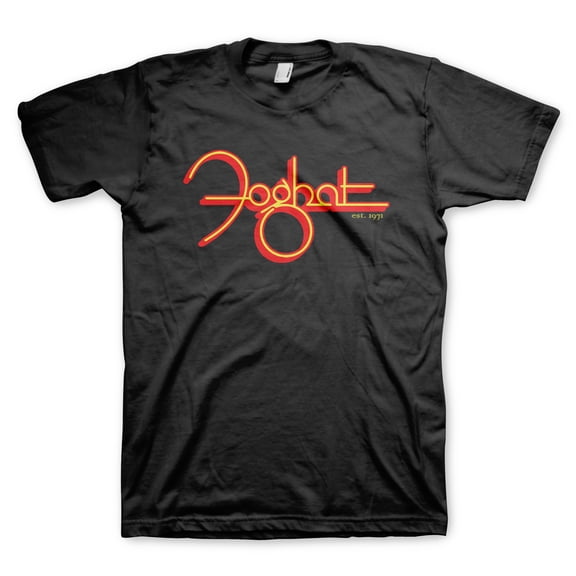 Men's Foghat Yellow and Red Logo T-shirt X-Large Black