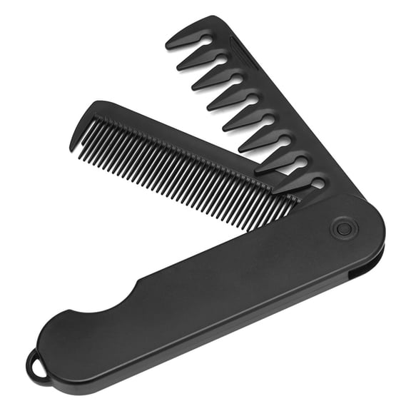 1pcs Men's Folding Styling Comb, Portable Travel Wide Tooth Pocket Comb