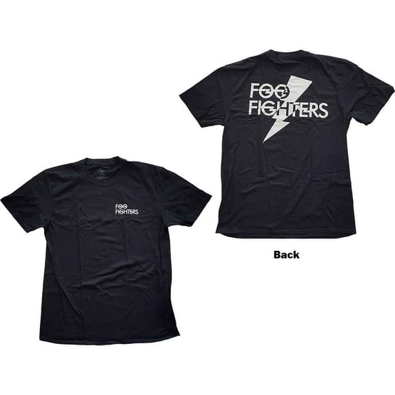 Men's Foo Fighters Flash Logo (Back Print) Slim Fit T-shirt Medium Black