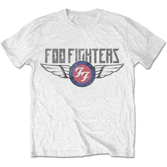 Foo Fighters Men's Flash Wings T-Shirt White Large