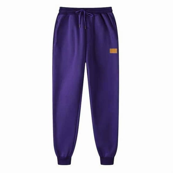 Men's Foot Binding Sweatpants Solid Color Versatile Tapered Ankle Pants Athletic Workout Jogger