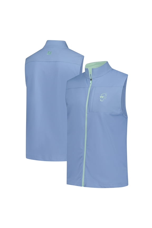 Men's-FootJoy  Blue WM Phoenix Open Ottoman Knit Full-Zip Vest