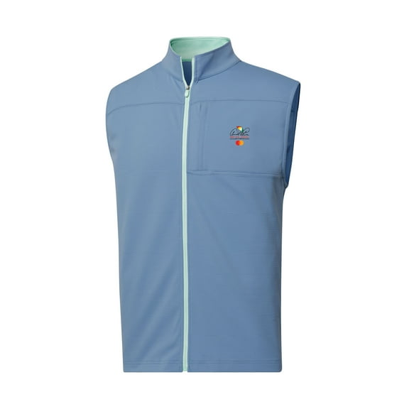 Men's-FootJoy  Light Blue Arnold Palmer Invitational Ottoman Fill-Zip Knit Vest