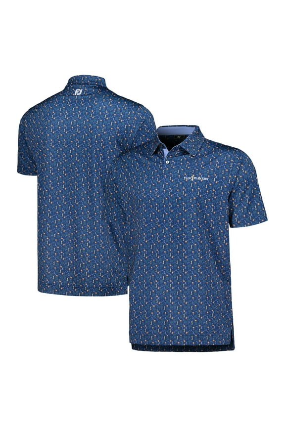 Men's FootJoy Navy THE PLAYERS Custom Print Performance Polo