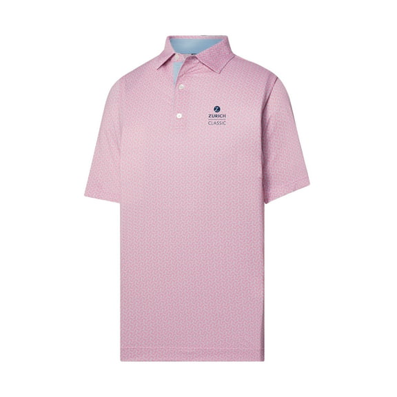 Men's-FootJoy  Pink The Zurich Classic ProDry Citrus Print Lisle Polo
