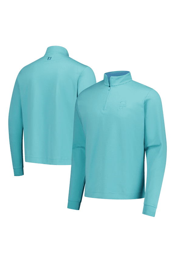 Men's FootJoy Teal WM Phoenix Open Ottoman Stripe Quarter-Zip Top