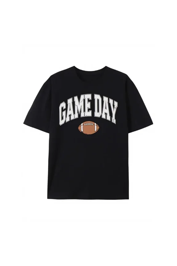 Men's Football Graphic T-Shirt, Short Sleeve Crew Neck, Game Day Fan Apparel