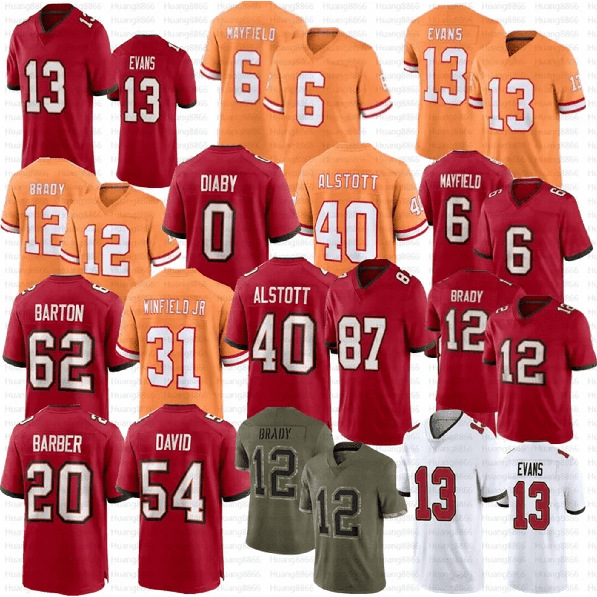 Men's Football Jersey Baker Mayfield, Chris Godwin, Tom Brady, Rob Gronkowski, Mike Evans