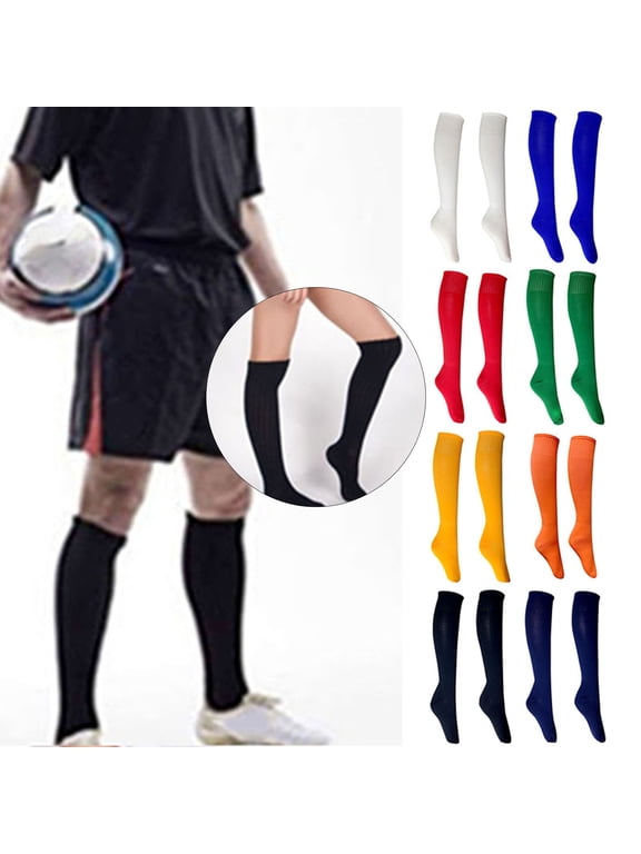 Men's Football Long Socks - Knee High Compression Sports Socks for Soccer, Rugby, Athletic Performance, Moisture Wicking & Cushioned Design