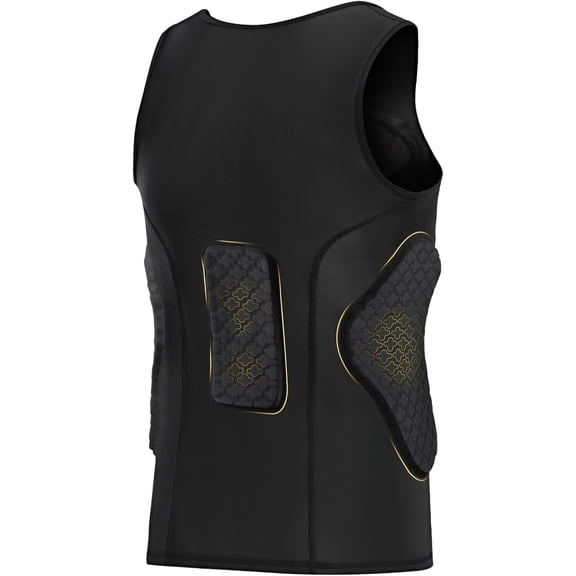 Men's Football Padded Compression Shirt Baseball Chest Protector Rib Protector Vest Heart Guard Sternum Undershirt for Rugby Soccer Hockey Paintball Shirt