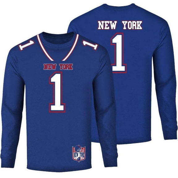 Men's Football Team Jersey Long Sleeve Shirt New York - Royal Blue 2XL