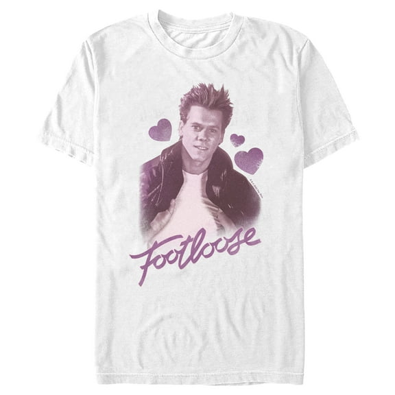 Men's Footloose Purple Ren McCormack Portrait Graphic Tee White Large