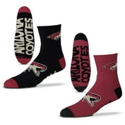 Men's For Bare Feet Arizona Coyotes 2-Pack Team Quarter-Length Socks