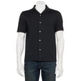 thumbnail image 1 of Men's For The Republic Short Sleeve Stretch Striped Camp Shirt Color: Black Size: S, 1 of 4