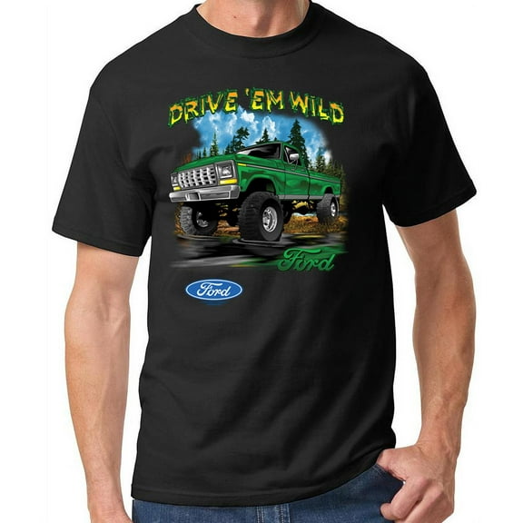 Men's Ford F150 Truck "Drive 'em Wild Tee Shirt - Black, Medium