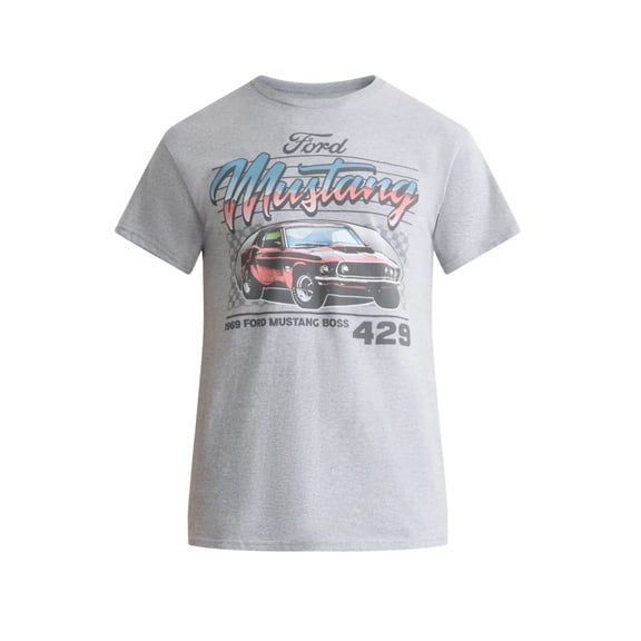 Men's Ford Mustang 1969 429 Boss Gray Graphic T-Shirt - Large