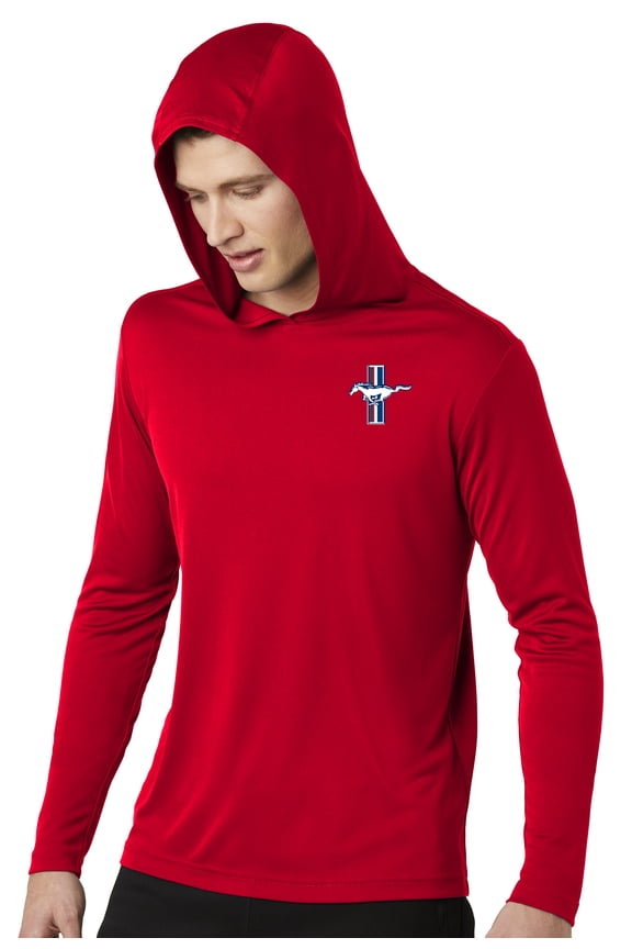 Men's Ford Mustang Legend Lives GT Crest Hoodie Tee - Red, Medium