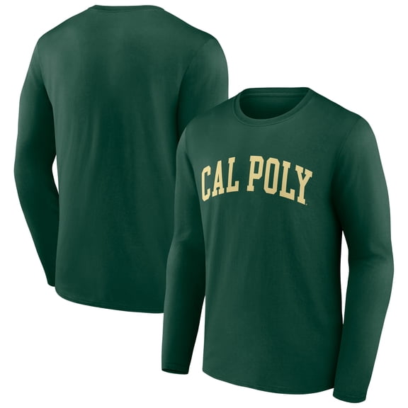 Men's Forest Green Cal Poly Mustangs Basic Arch Long Sleeve T-Shirt