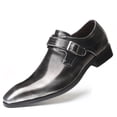 thumbnail image 1 of Men's Formal Oxford Shoes Genuine Leather Monk Strap Business Moccasin Casual Comfortable Slip-On Classic Loafers Gray 12 US, 1 of 7