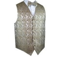 thumbnail image 1 of Men's Formal, Prom, Wedding, Tuxedo Vest, Bow-Tie & Hankie Set in Dark Champagne Paisley, 1 of 3