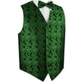 thumbnail image 1 of Men's Formal, Prom, Wedding, Tuxedo Vest, Bow-Tie & Hankie Set in Green Paisley, 1 of 3