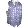 thumbnail image 1 of Men's Formal, Prom, Wedding, Tuxedo Vest, Tie & Hankie Set in Lavender Paisley - XL, 1 of 3