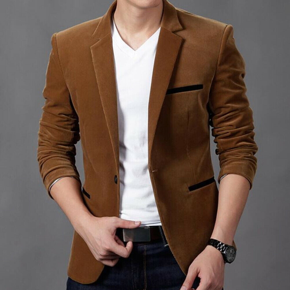 Mens slim clearance fit khaki blazer