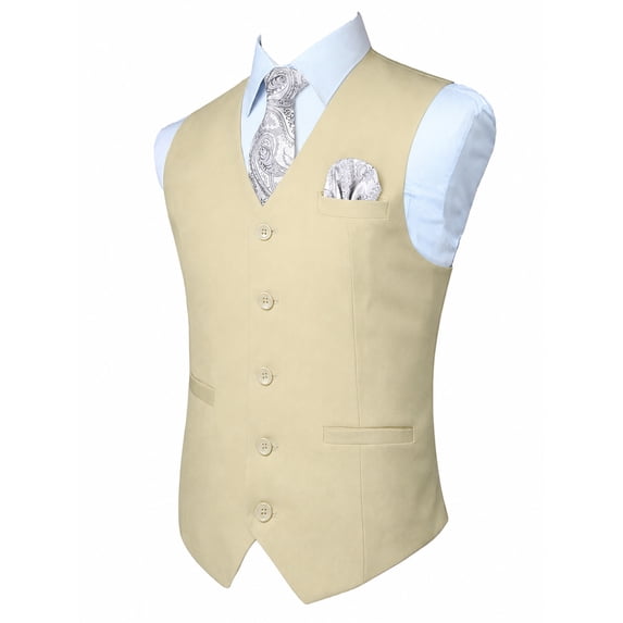 Dress Vests for Mens Suit Vest Casual Business Waistcoat Slim Fit for Wedding Prom Tuxedo Wear 3XL