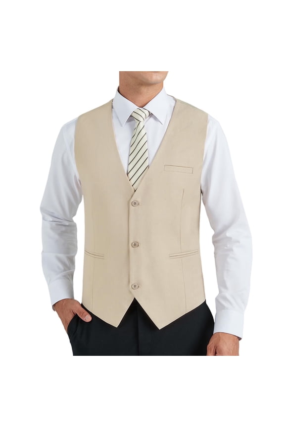 Vest for Men Formal Business Suit Vests Classic Solid Color Dress Waistcoat Wedding Suits Tuxedo