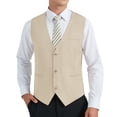 thumbnail image 1 of Vest for Men Formal Business Suit Vests Classic Solid Color Dress Waistcoat Wedding Suits Tuxedo, 1 of 7