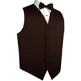 thumbnail image 1 of Men's Formal Tuxedo Vest, Bow-Tie & Hankie Set for Prom, Homecoming, Wedding, Cruise in Chocolate - XS, 1 of 4