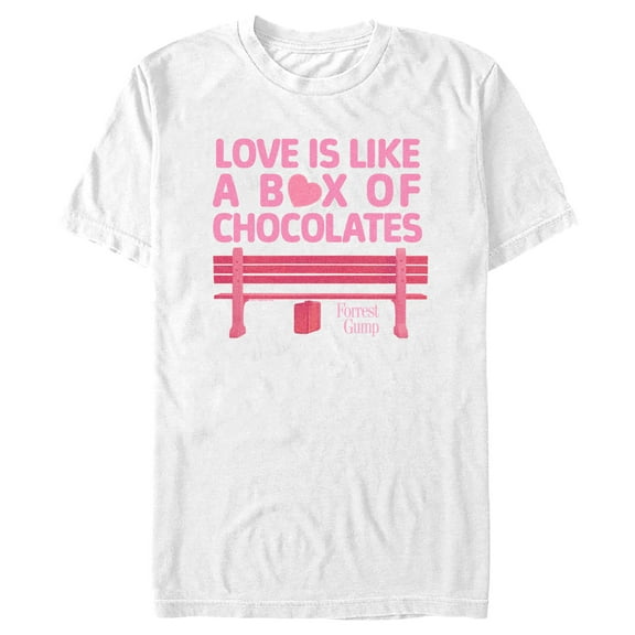 Men's Forrest Gump Box of Chocolates Quote Graphic Tee White Medium