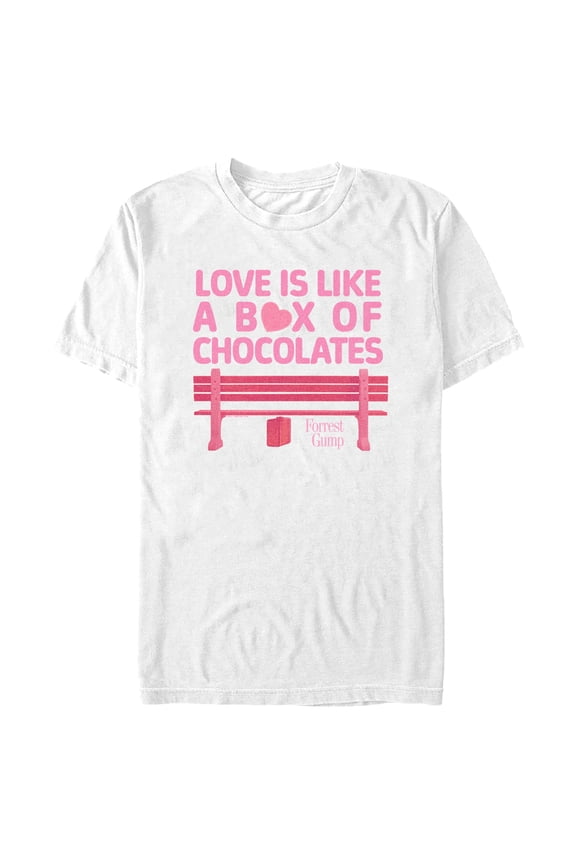 Men's Forrest Gump Box of Chocolates Quote Graphic Tee White X Large