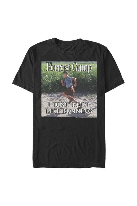 Men's Forrest Gump I Just Felt Like Running Graphic Tee Black Small