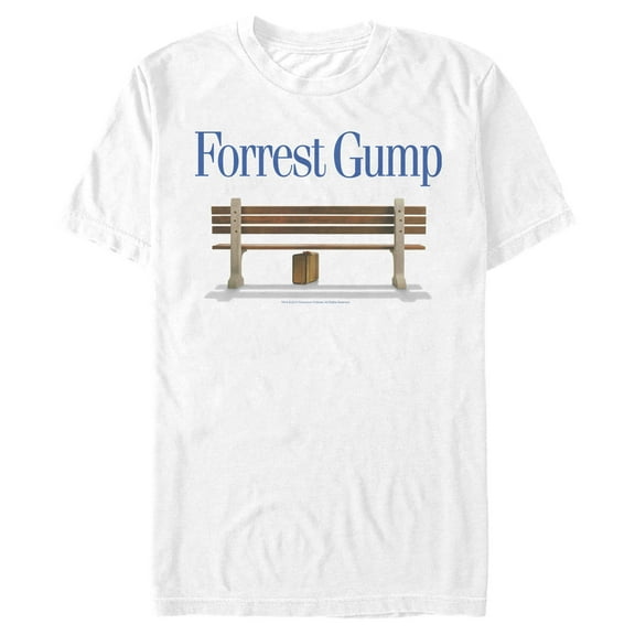 Men's Forrest Gump Iconic Bench  Graphic Tee White Medium