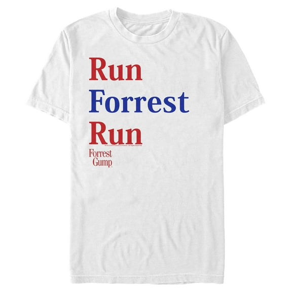Men's Forrest Gump Run Forrest Run Graphic Tee White Large