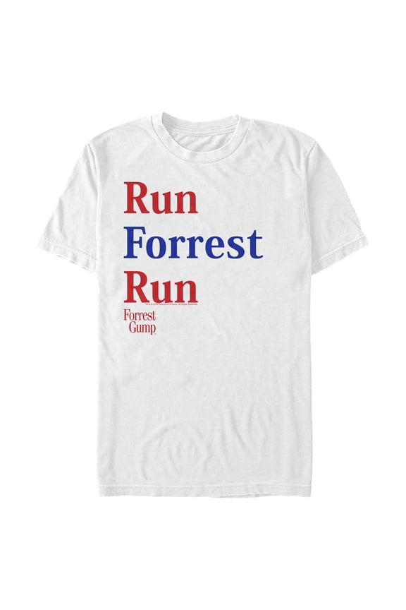 Men's Forrest Gump Run Forrest Run Graphic Tee White Large